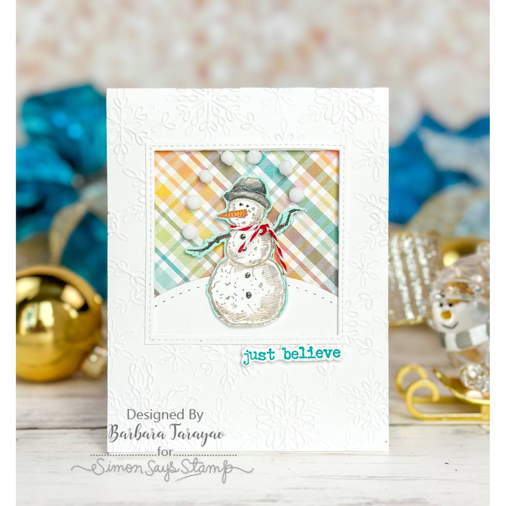 Tim Holtz Cling Rubber Stamps Tattered Christmas cms318 snowman