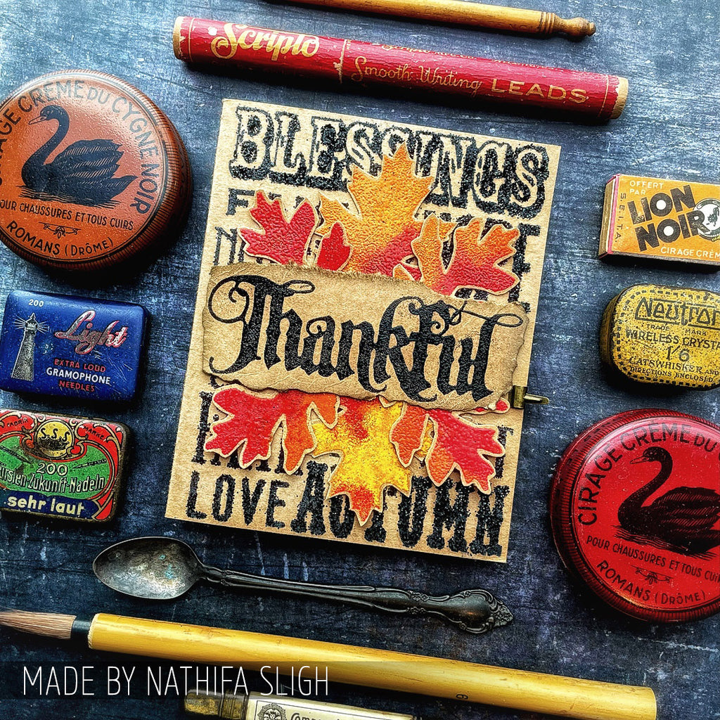 Tim Holtz Cling Rubber Stamps Thankful Silhouettes cms116 blessings