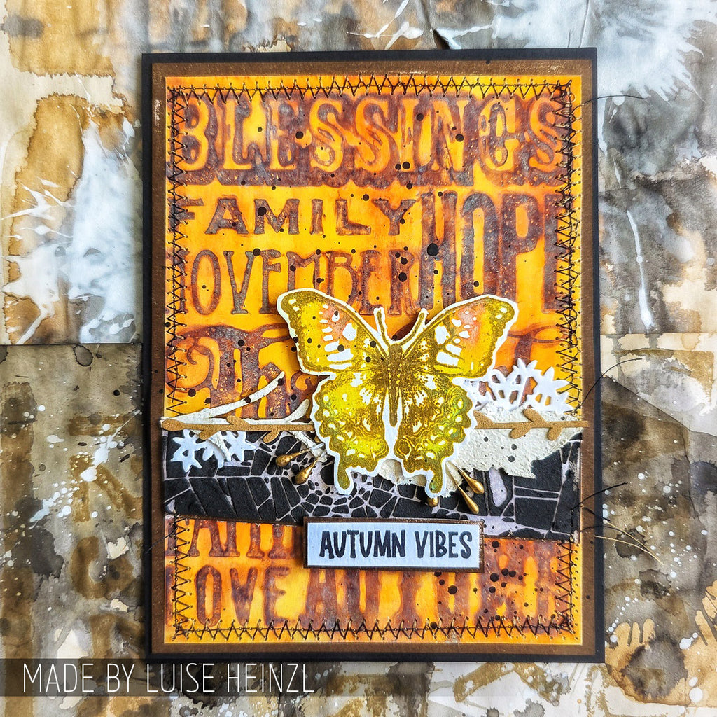 Tim Holtz Cling Rubber Stamps Thankful Silhouettes cms116 butterfly