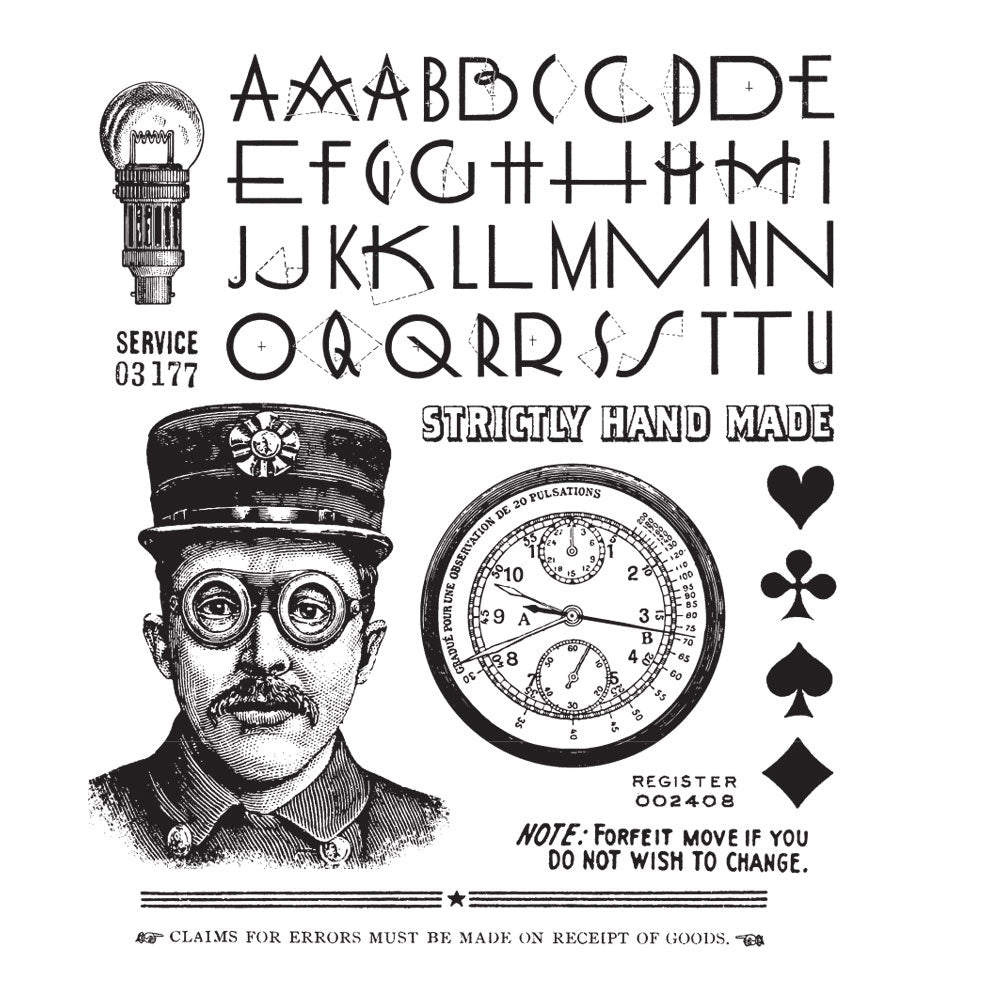 Tim Holtz Cling Rubber Stamps The Inspector CMS465
