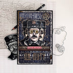 Tim Holtz Cling Rubber Stamps The Inspector cms465 navy background