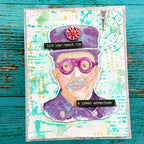Tim Holtz Cling Rubber Stamps The Inspector cms465 purple hat