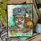 Tim Holtz Cling Rubber Stamps The Inspector cms465 watercolor teal