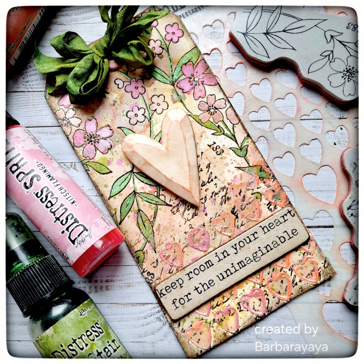 Tim Holtz Cling Rubber Stamps The Obscure cms471 flower tag | color-code:ALT03
