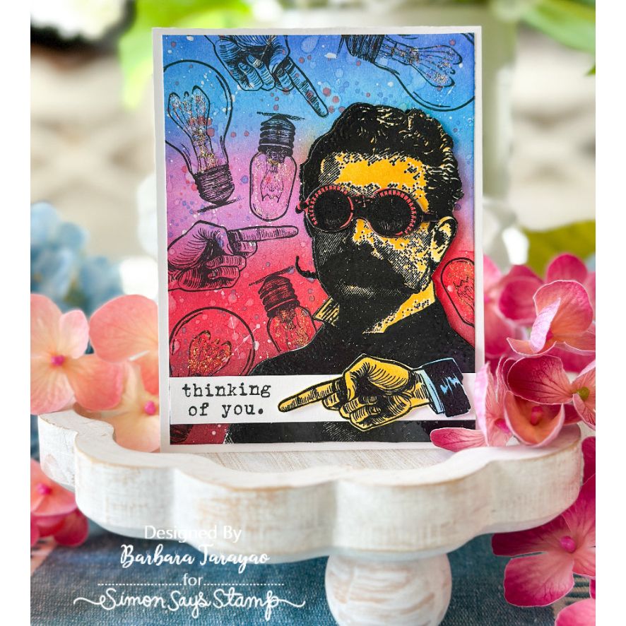 Tim Holtz Cling Rubber Stamps The Professor 2 cms395 thinking of you