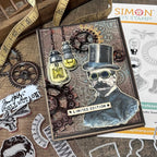 Tim Holtz Cling Rubber Stamps The Professor cms373 gears and cogs