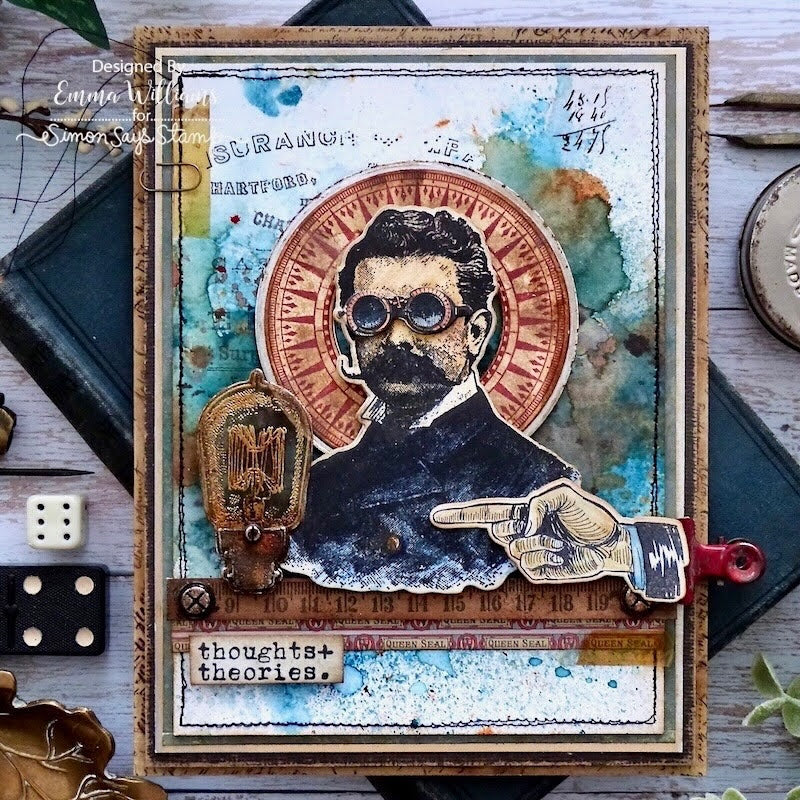 Tim Holtz Cling Rubber Stamps The Professor cms373 pointing finger
