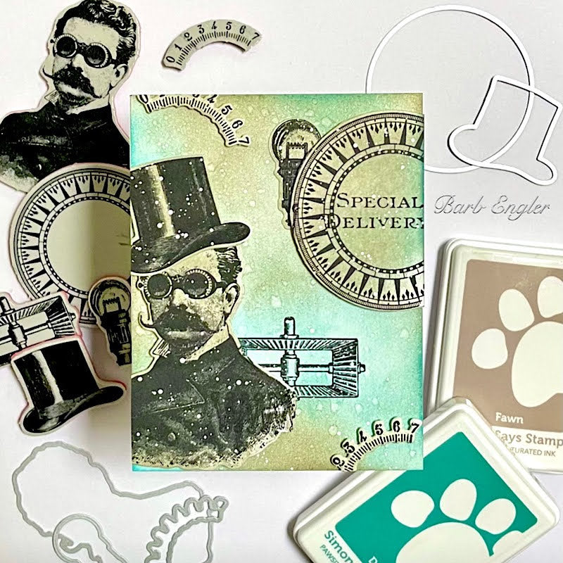 Tim Holtz Cling Rubber Stamps The Professor cms373 special delivery