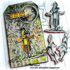 Tim Holtz Cling Rubber Stamps The Scarecrow cms451 corn shocks tag kath stewart