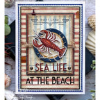 Tim Holtz Cling Rubber Stamps Ticking and Grain cms475 lobster sea life card emma williams | color-code:ALT06