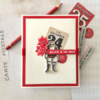 Tim Holtz Cling Rubber Stamps Tiny Text Christmas cms424 believe in magic santa card