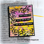 Tim Holtz Cling Rubber Stamps Tiny Text Halloween cms409 watercolor background card kath stewart