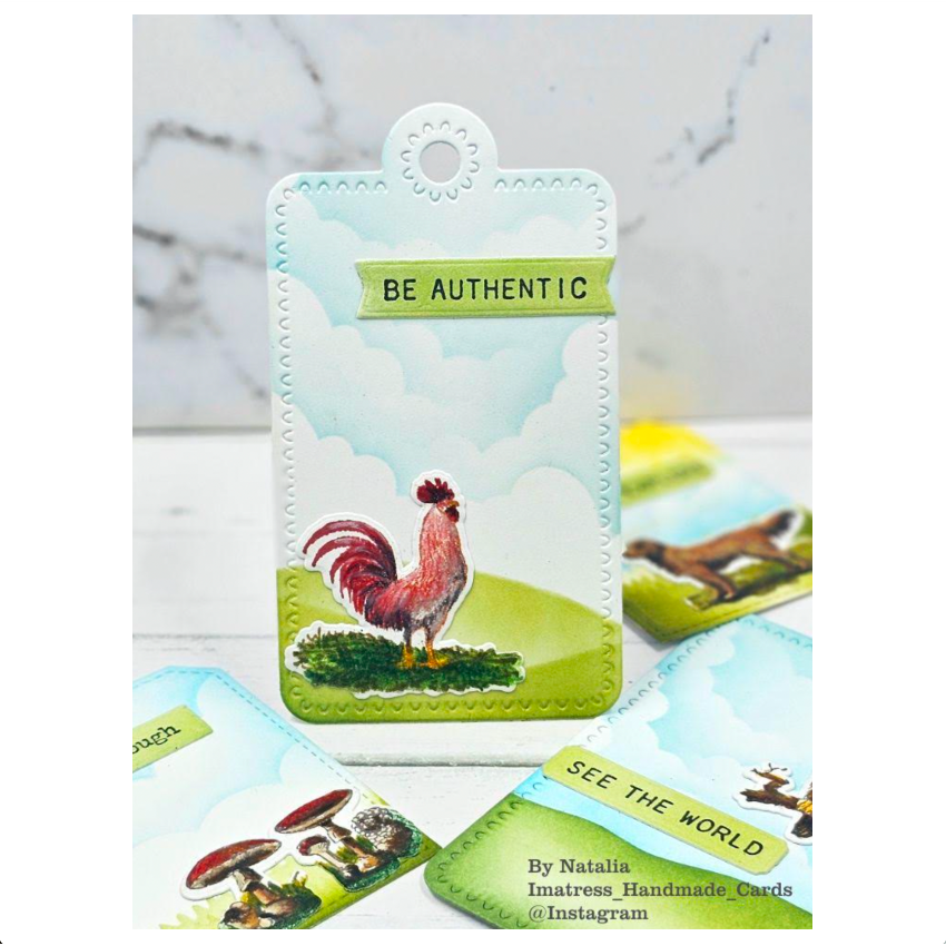 Tim Holtz Cling Rubber Stamps Tiny Things 2 cms305 rooster tag