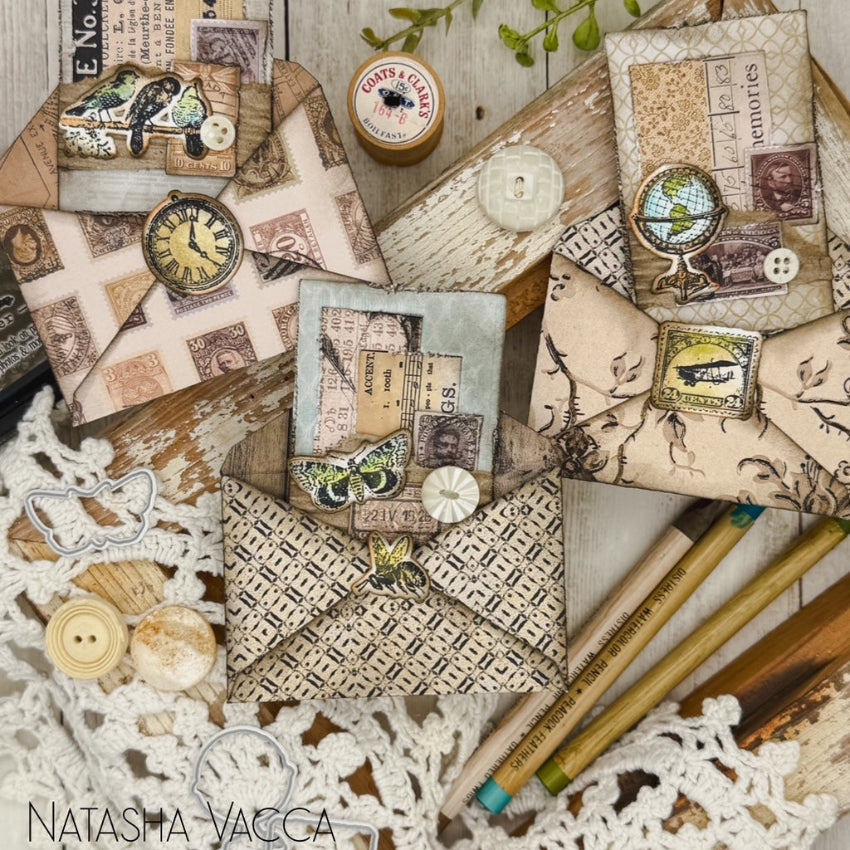 Tim Holtz Cling Rubber Stamps Tiny Things cms164 envelopes natasha vacca
