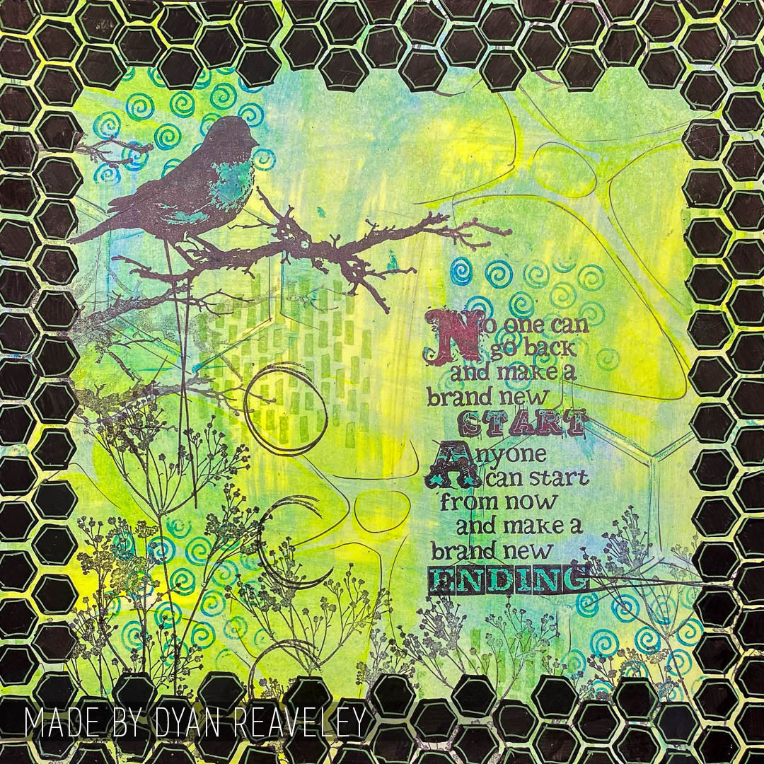 Tim Holtz Cling Rubber Stamps Urban Tapestry cms061 green