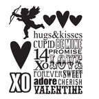 Tim Holtz Cling Rubber Stamps VALENTINE SILHOUETTES cms121