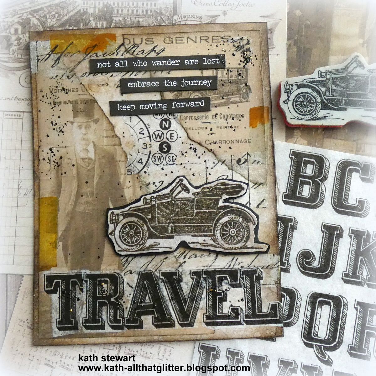 Tim Holtz Cling Rubber Stamps VINTAGE AUTO CMS265 travel | color-code:ALT01