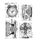 Tim Holtz Cling Rubber Stamps VINTAGE THINGS BLUEPRINT CMS152