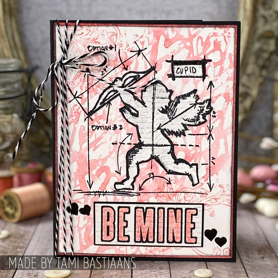Tim Holtz Cling Rubber Stamps Valentine Blueprints cms143 – Simon