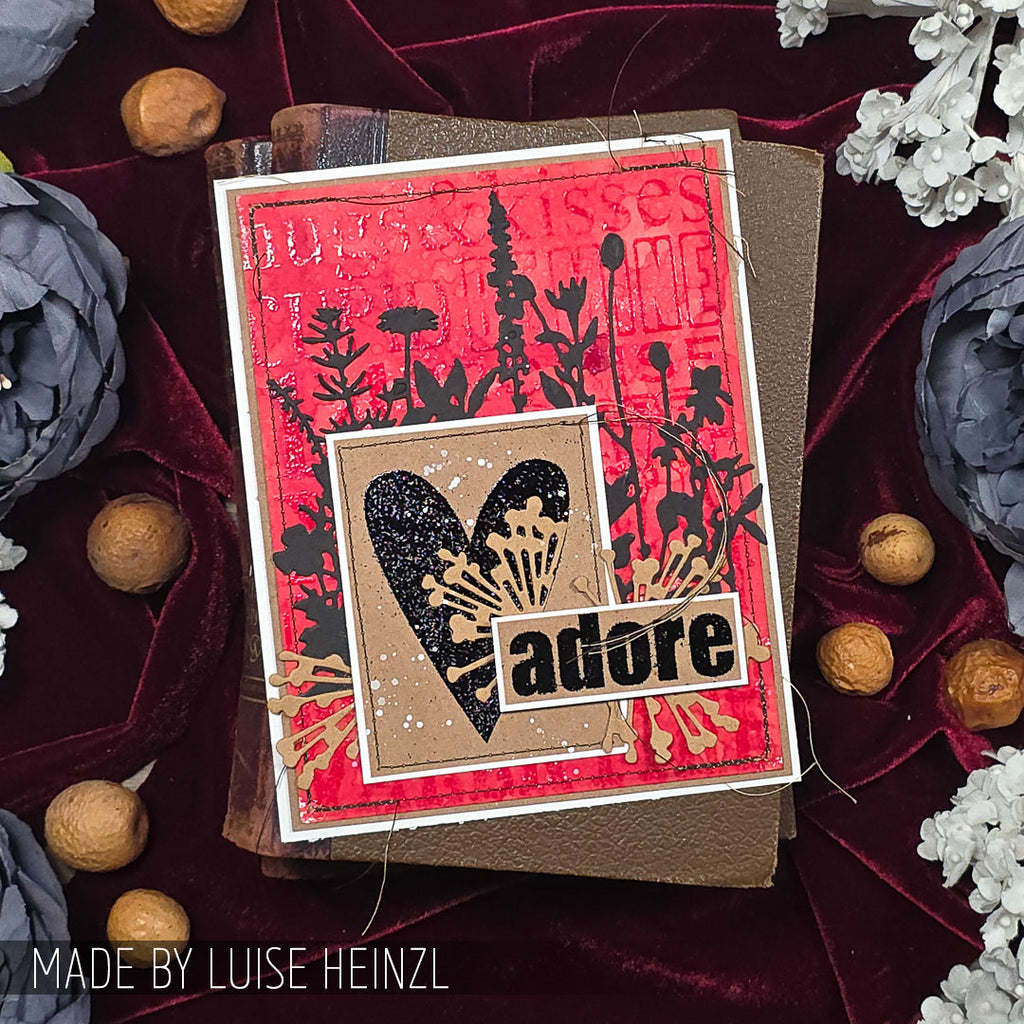 Tim Holtz Cling Rubber Stamps Valentine Silhouettes cms121 adore