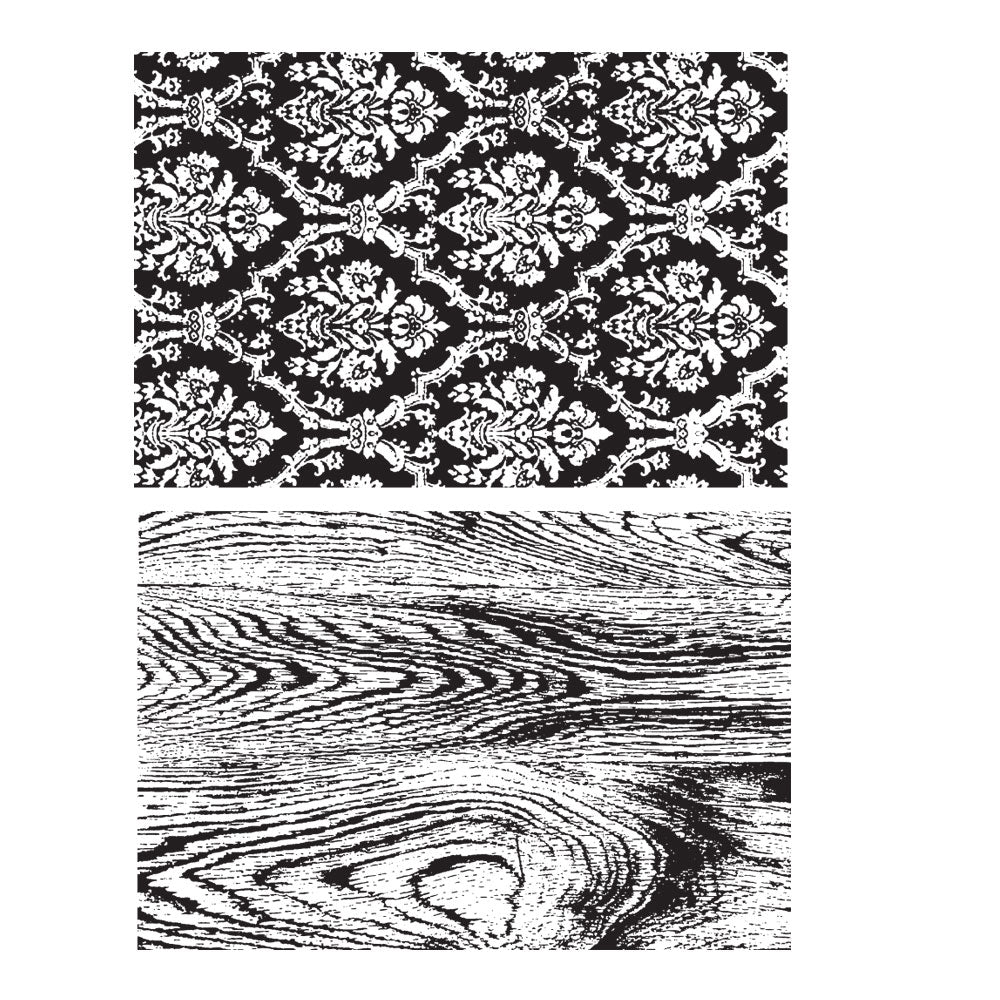 Tim Holtz Cling Rubber Stamps WALLPAPER and WOOD cms126