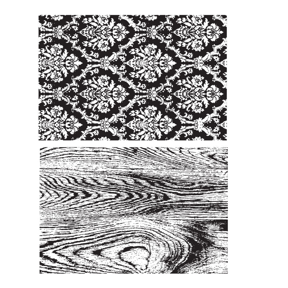 Tim Holtz Cling Rubber Stamps WALLPAPER and WOOD cms126 – Simon