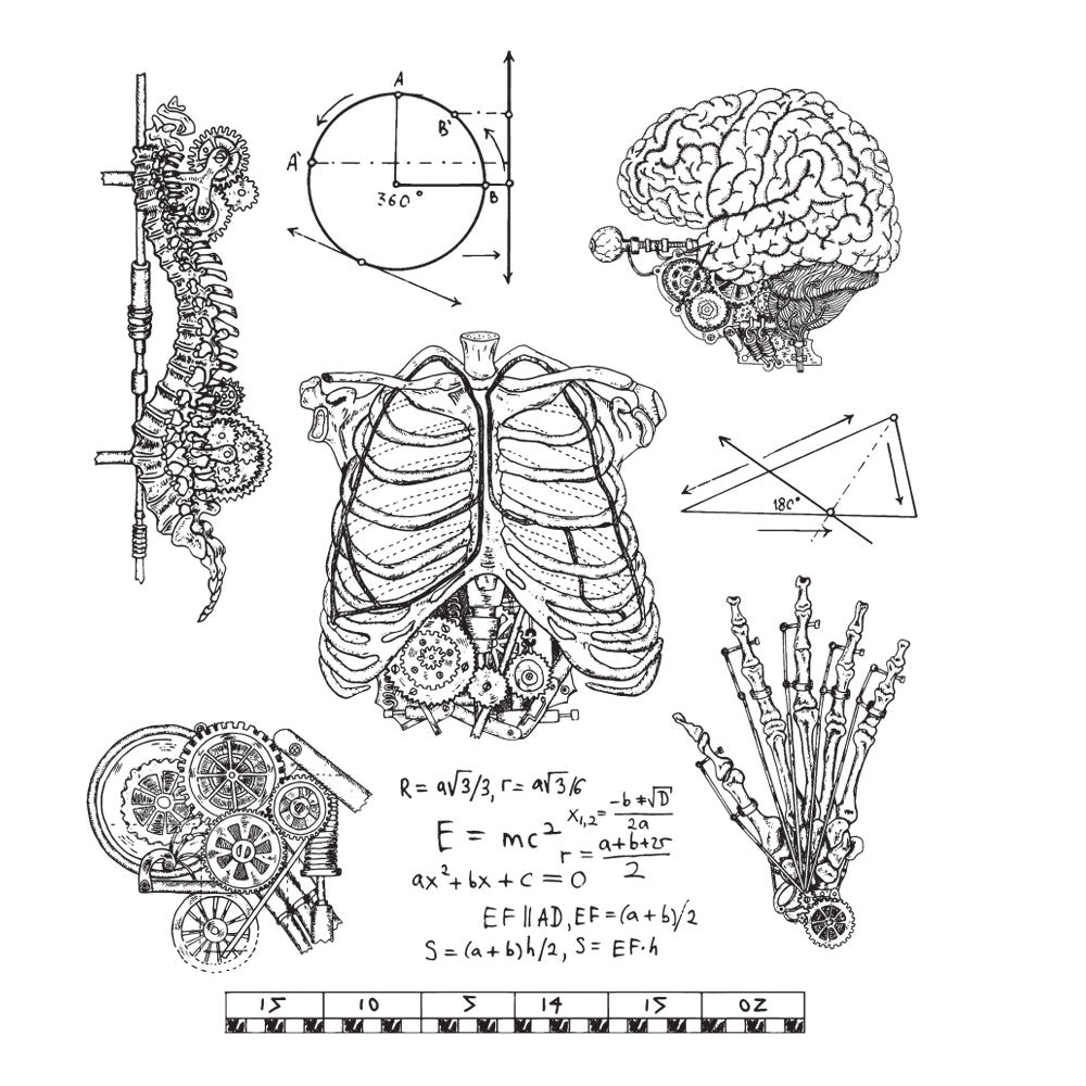 Tim Holtz Cling Rubber Stamps WEIRD SCIENCE CMS379
