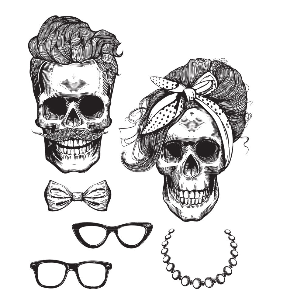 Tim Holtz Cling Rubber Stamps WICKED HIPSTERS CMS439