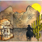 Tim Holtz Cling Rubber Stamps WILD WEST CMS109 sunset