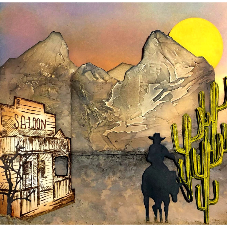 Tim Holtz Cling Rubber Stamps WILD WEST CMS109 sunset