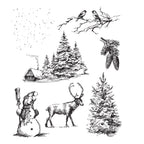 Tim Holtz Cling Rubber Stamps WINTERSCAPE CMS428