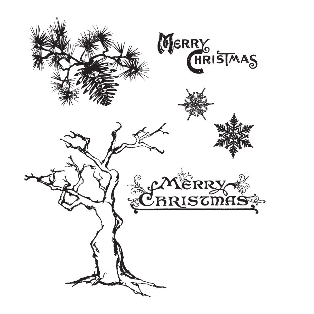 Tim Holtz Cling Rubber Stamps WINTER SKETCHBOOK cms094