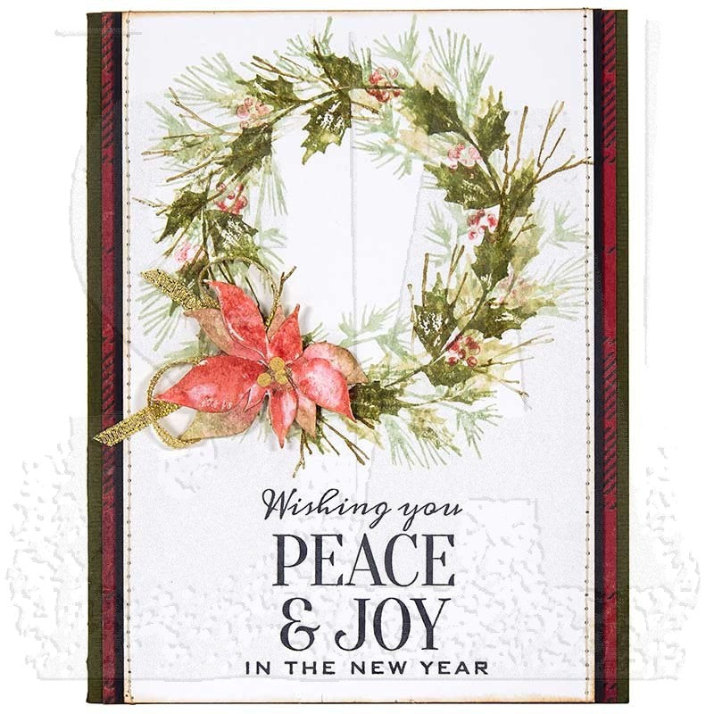 Tim Holtz Cling Rubber Stamps WINTER WATERCOLOR CMS354 peace and joy
