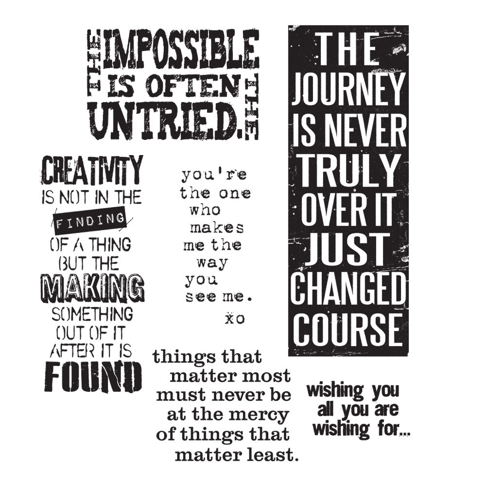 Tim Holtz Cling Rubber Stamps WORDS FOR THOUGHT cms132