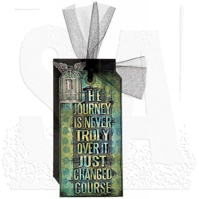 Tim Holtz Cling Rubber Stamps WORDS FOR THOUGHT cms132 tag