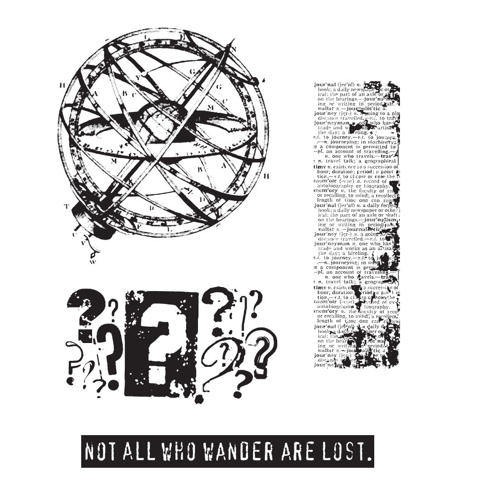 Tim Holtz Cling Rubber Stamps WORLD TRAVELER CMS027 new