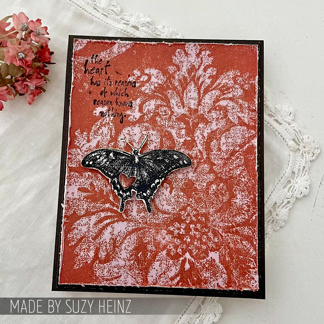 Tim Holtz Cling Rubber Stamps Weathered Textiles cms023 butterfly