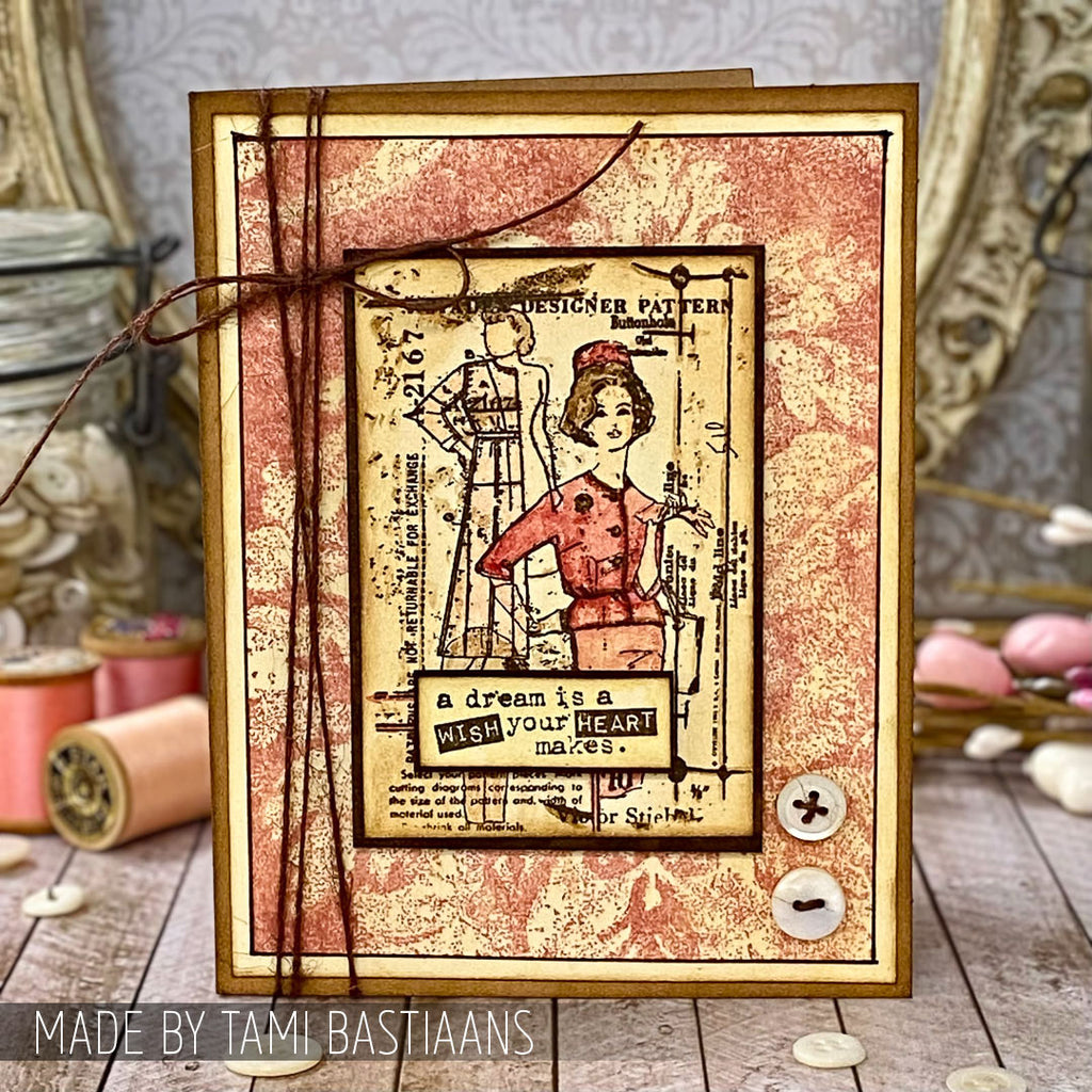 Tim Holtz Cling Rubber Stamps Weathered Textiles cms023 pattern