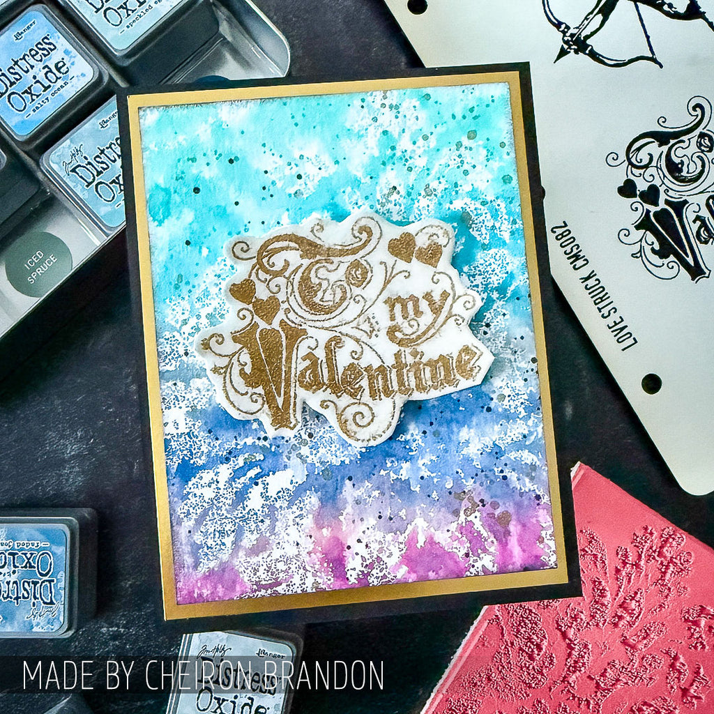 Tim Holtz Cling Rubber Stamps Weathered Textiles cms023 valentine