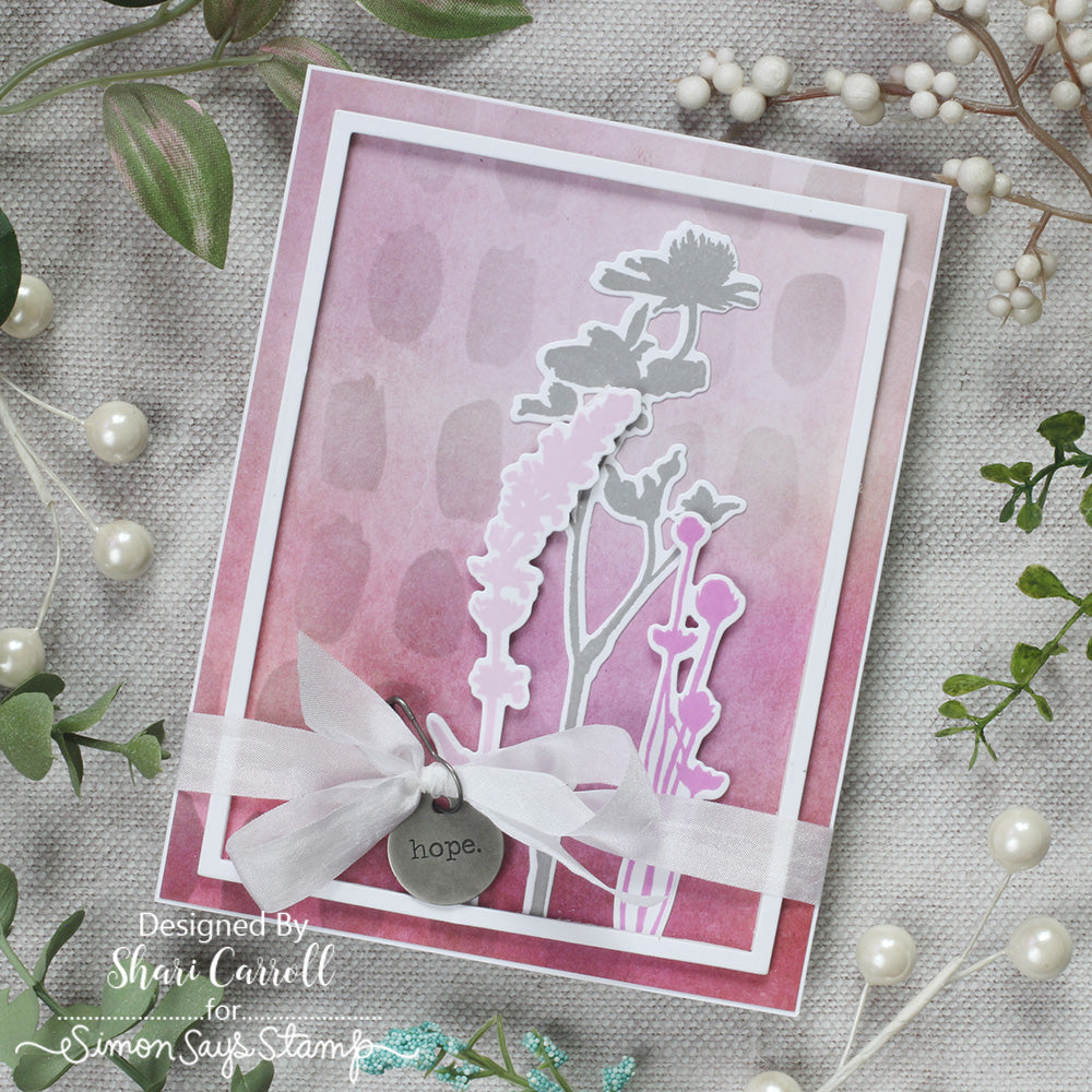 Tim Holtz Cling Rubber Stamps Wildflowers cms253 pink