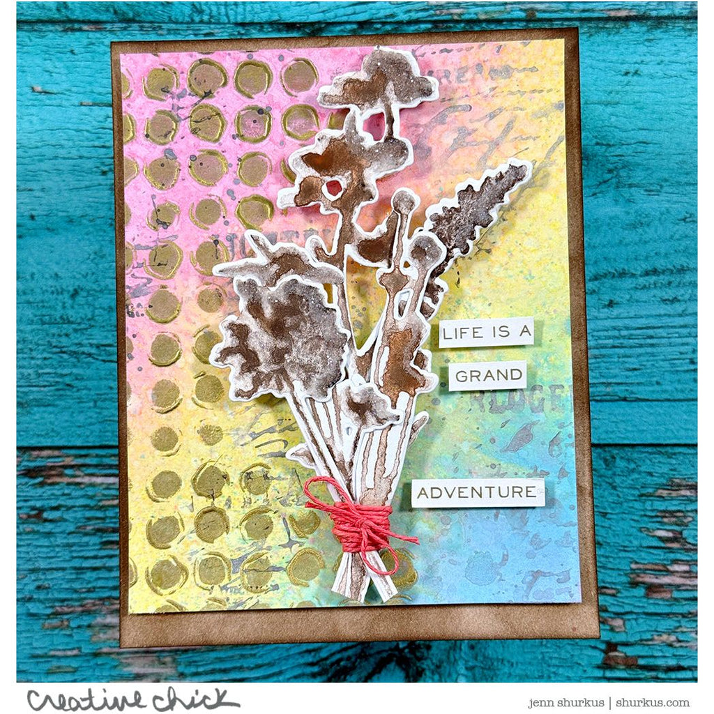 Tim Holtz Cling Rubber Stamps Wildflowers cms253 rainbow