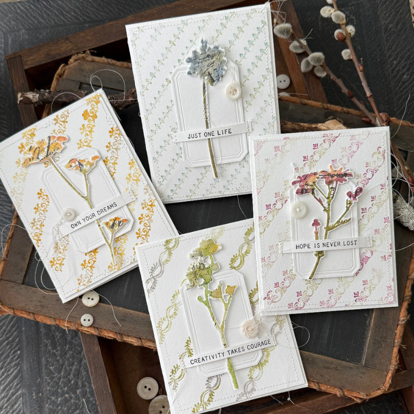 Tim Holtz Cling Rubber Stamps Wildflowers cms253 yellow