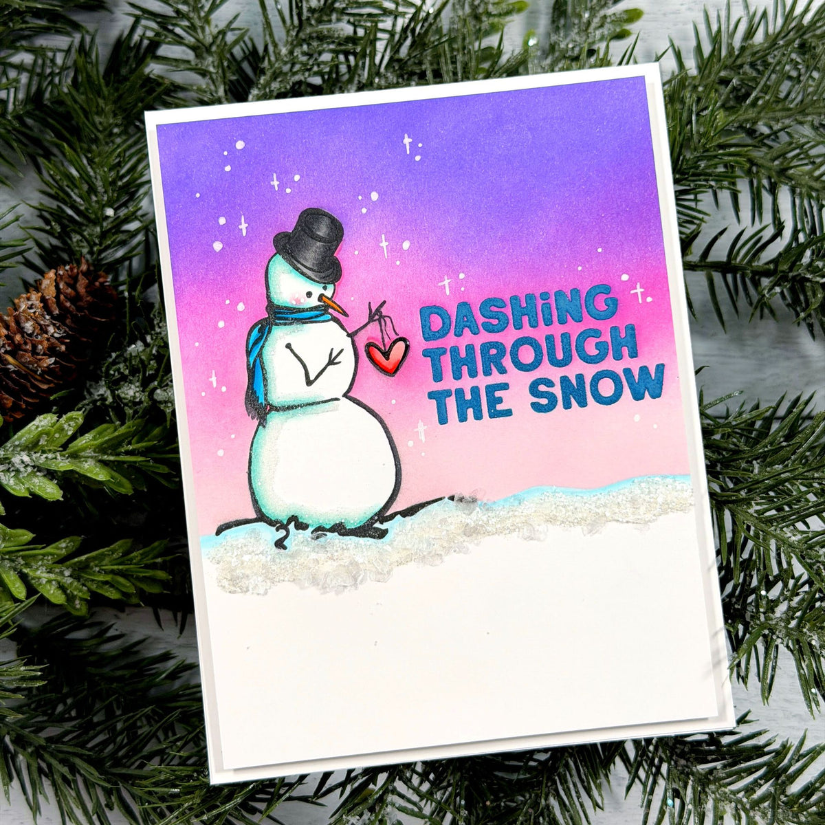 Tim Holtz Cling Rubber Stamps Wonderment cms504 dashing through the snow snowman card jenn shurkus