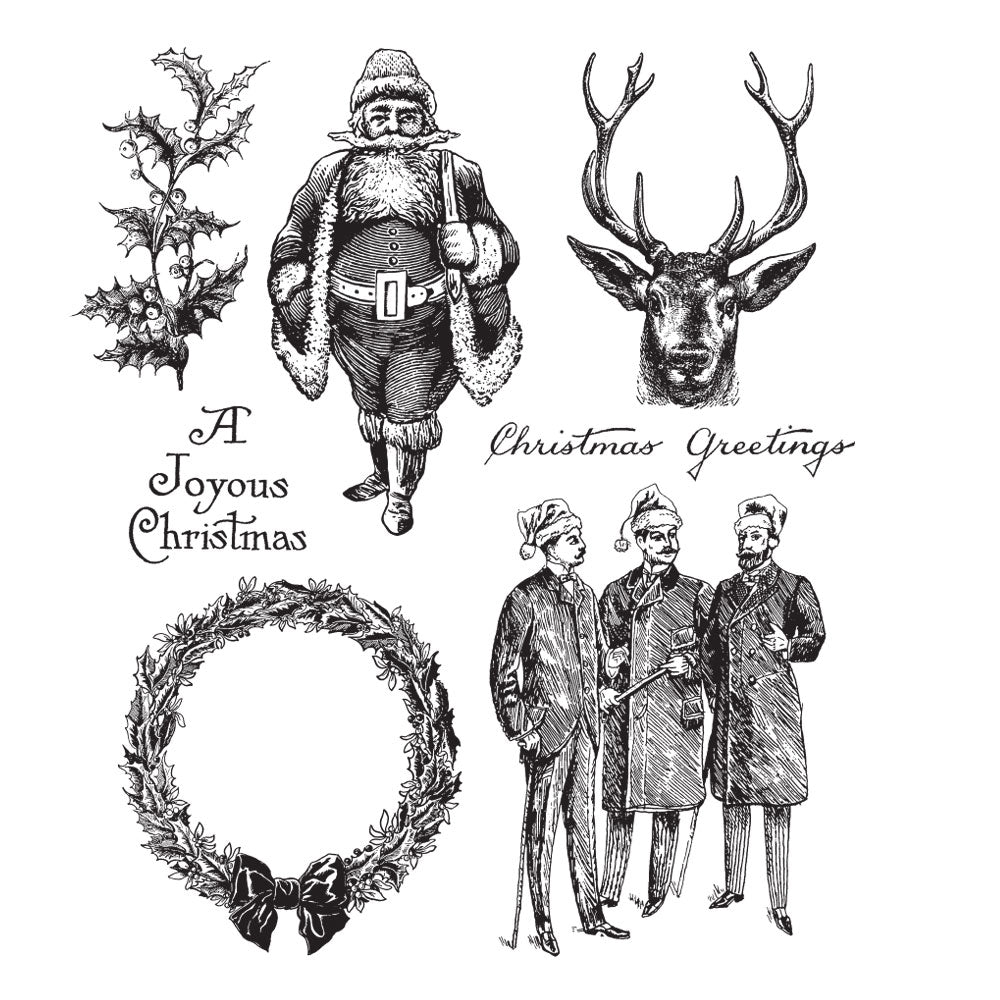 Tim Holtz Cling Rubber Stamps YULETIDE CMS356