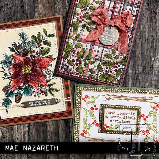 Tim Holtz Cling Rubber Stamps YULETIDE GATHERING CMS390 merry christmas