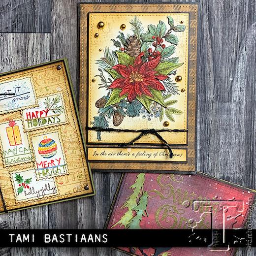 Tim Holtz Cling Rubber Stamps YULETIDE GATHERING CMS390 poinsettia