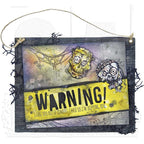 Tim Holtz Cling Rubber Stamps ZOMBIES CMS350 warning