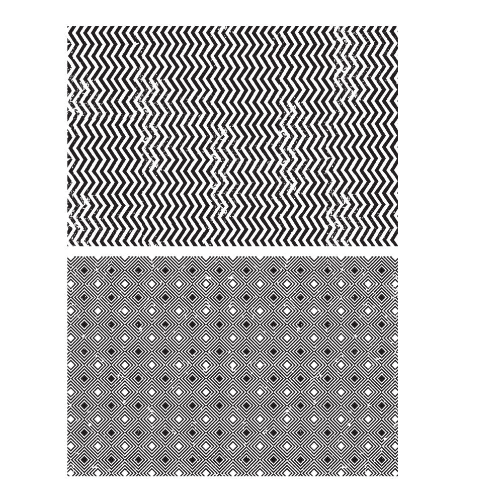 Tim Holtz Cling Rubber Stamps Zigzag and Diamonds cms242