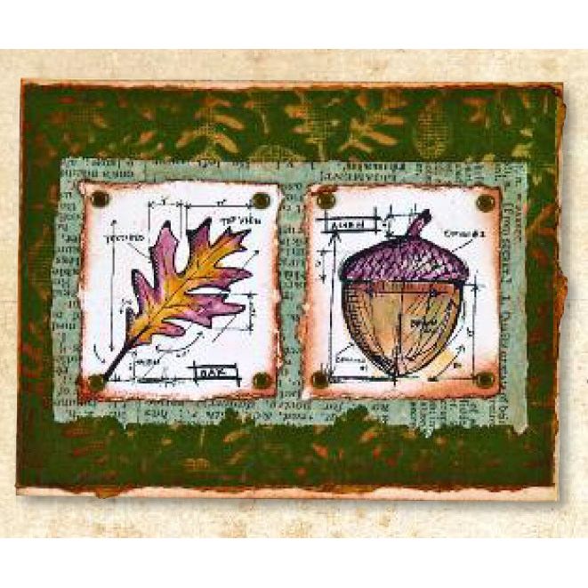 Tim Holtz Cling Rubber Stamps cms136 MINI BLUEPRINTS cms136 fall