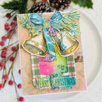 Tim Holtz Department Store Stamps with Simon Says Stamp Dies Bundle setds26 Kailash Naidoo Vintage Christmas Card